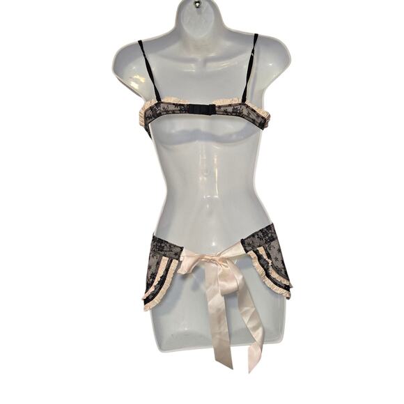 Victoria’s Secret Sexy Little Things French Maid Lingerie 34B Push Up Babydoll - Picture 4 of 5